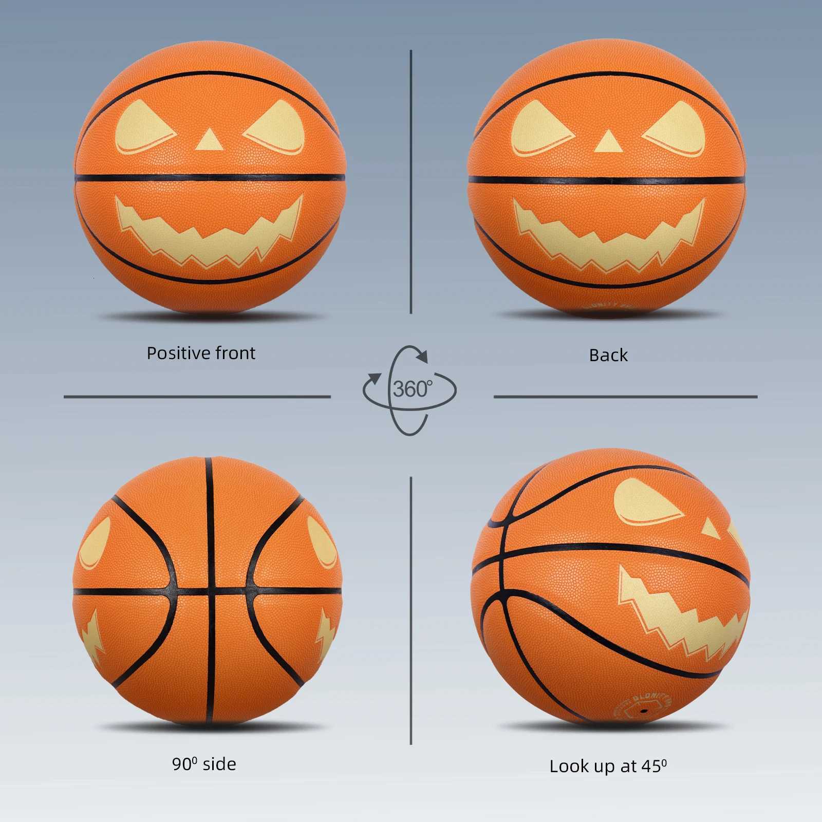 Halloween Jack-O-Lantern Basketball Standard Size 7 OutdoorIndoor Mens And Womens Pumpkin Luminous Balls Glowing Night UseW251115