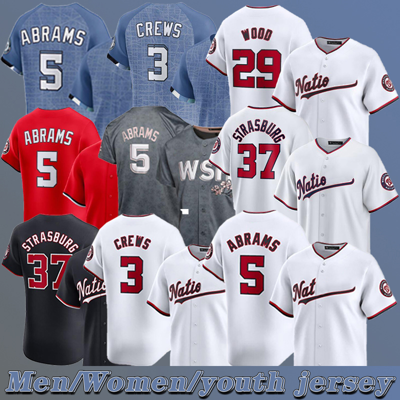 #5 CJ Abrams Jersey MacKenzie Gore Jersey #29 James Wood nationals Jerseys Patrick Corbin #2 Garcia Jr. Dylan Crews Josh Bell Andres Chaparro Custom City Baseball Jerseys