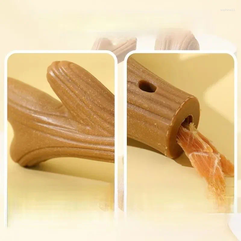 Update Bite Resistant Pet Dog Chew Toys Molar Teeth Clean Stick Interesting Pine Wood Cute Bone Shape Durable For Accessories