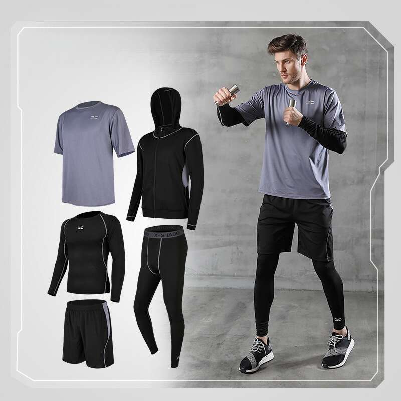 Fitness Men's Tight Fitting Gym Step Basketball Sports Training Suit Summer Five Piece Set Harlan Sweatpants Waterproof Trousers Man Cargo Pants 