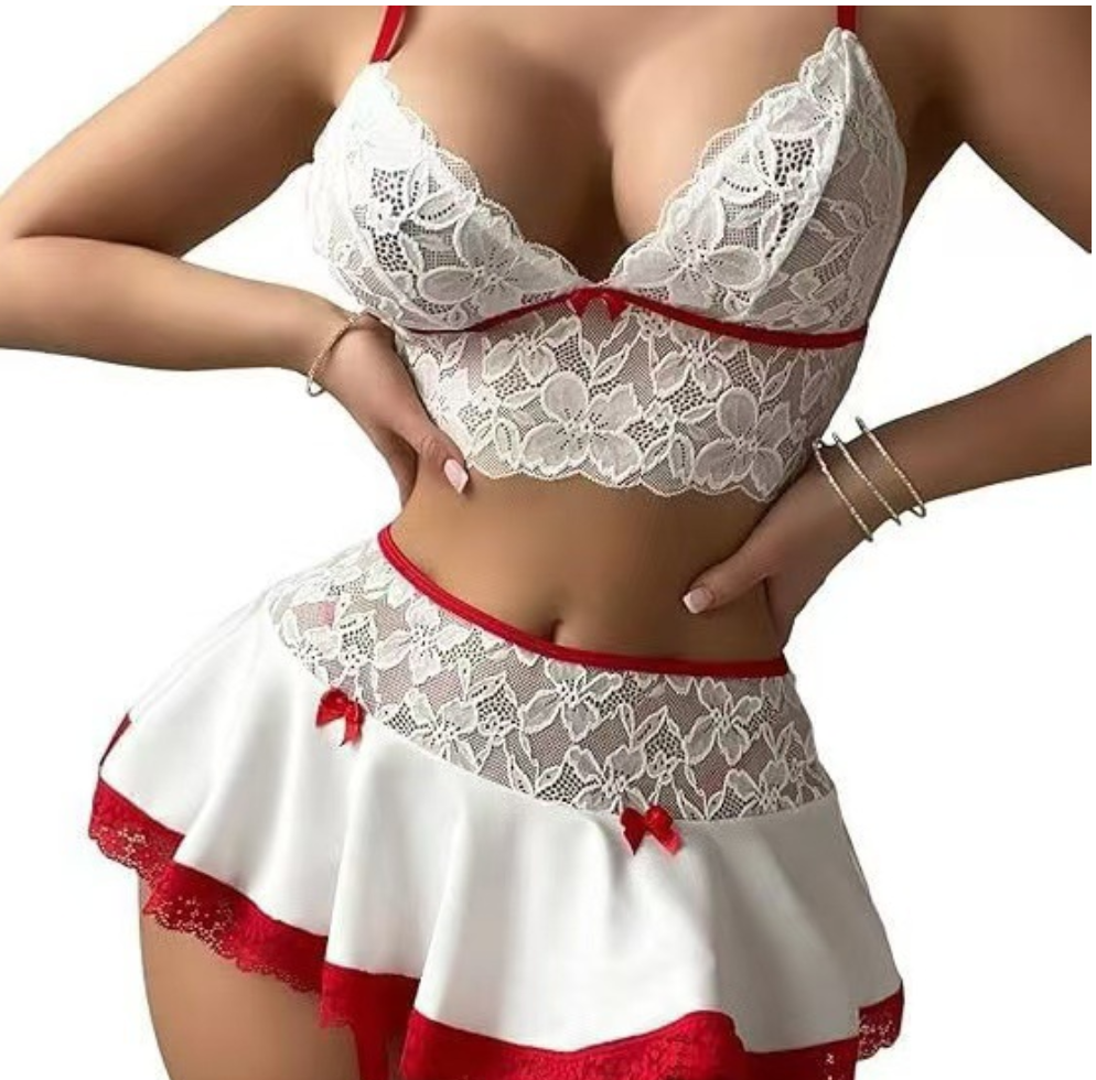 Erotic lingerie sexy nightclub temptation lace milk silk splicing new sex set
