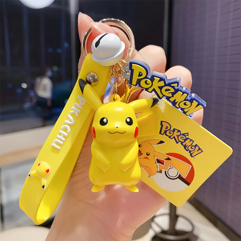 Kawaii Pokemon Pikachu Pendant Charmander Bulbasaur Psyduck Backpack pendant 6 Styles keychain ABS material Model Toy Kid Gifts