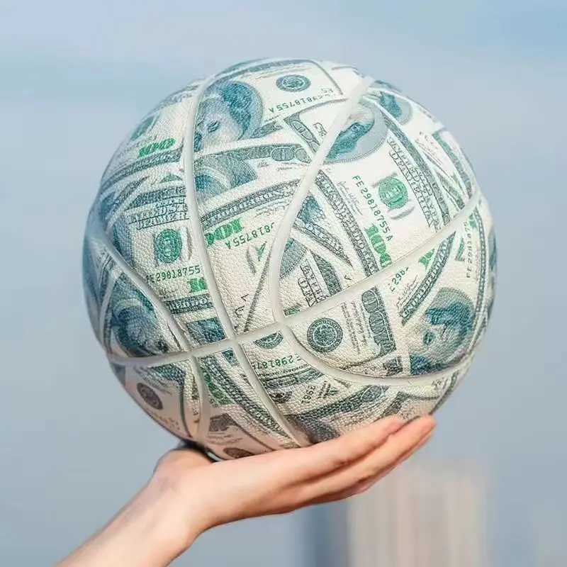 Size 7 Basketball PU Dollar Edition Graffiti Balls Wear-Resistant Anti-Slip Outdoor Indoor Professional BasketballW251115