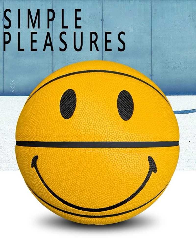 Youth Children 4-7 Professional Sports Basketball Smile Patterns Indoor Outdoor Training Competition Basketballs Birthday GiftW251115