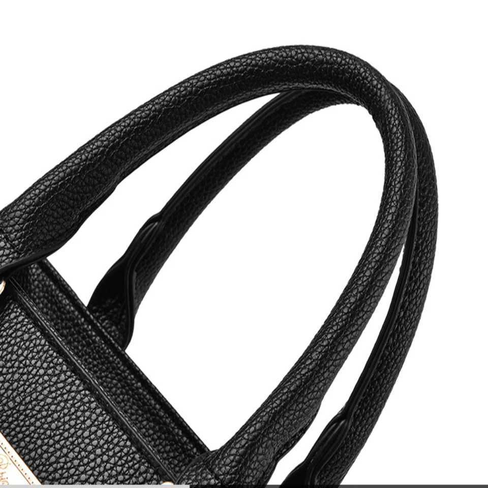 Large capacity handbag womens fashionable casual leather polyester cotton messenger bag open pocket shoulder bag womens handbag Z250416-1