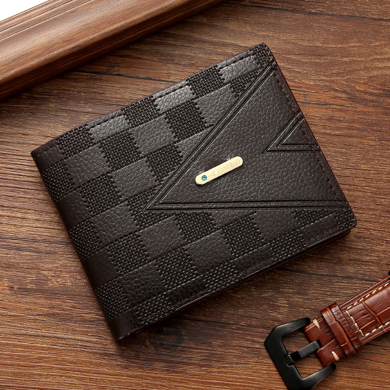 New men's wallet short business wallet youth horizontal style light luxury multi card