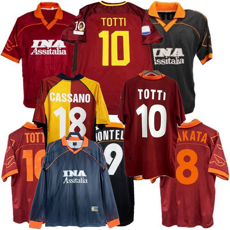 Retro 82 83 84 1990 91 92 93 98 99 2000 01 02 05 06 07 14 15 17 18 19 20 soccer jerseys TOTTI BATISTUTA NAKATA DE ROSSI MONTELLA PELLEGRINI CAFU Dzeko ROME football KIDS shirt