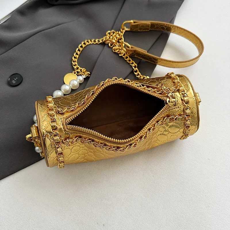 Cylinder Shape Crossbody Phone Bag Solid Color Pu Leather Women s Bag Fashion Chain Handbag Gold Evening Clutch Bag Luxury Bols K251115