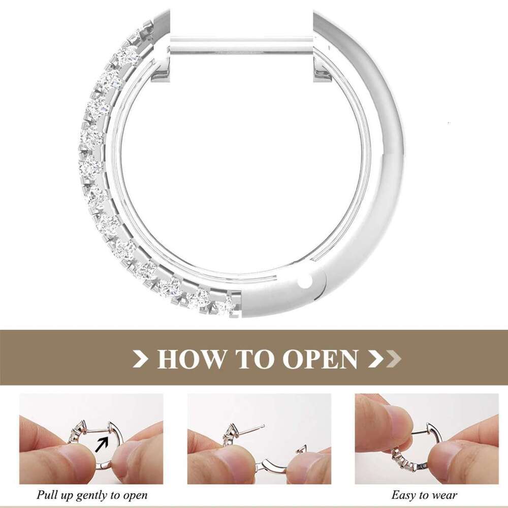 Kirin Palace Sier Real 60pcs Little Moissanite Earrings Women Sparkg Jewelry Gifts White/Yellow Gold Hoops Earring
