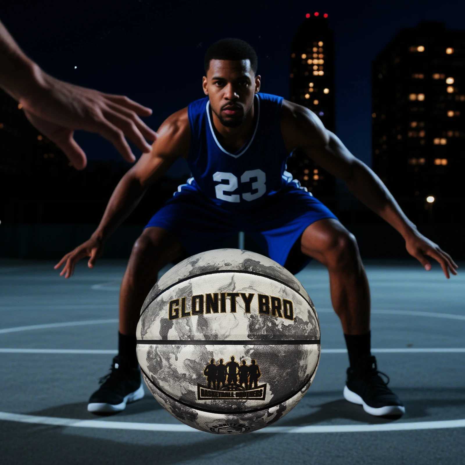 Glowing Green BasketBall For Men WomenOfficial Size 5/6/7 Soft Composite Leather InOutdoor Street Luminous Ball Night Use GameW251115