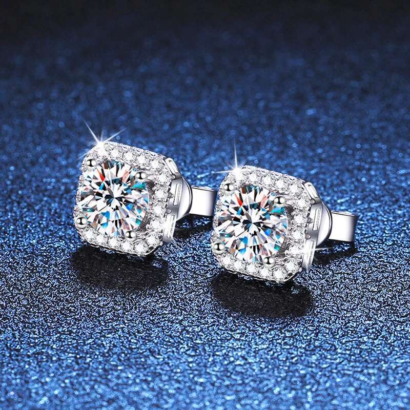 DJMAX 0.5/1ct Dia for Women Top Quality Original Sterg Sier Lady's Moissanite Earrings New 2023