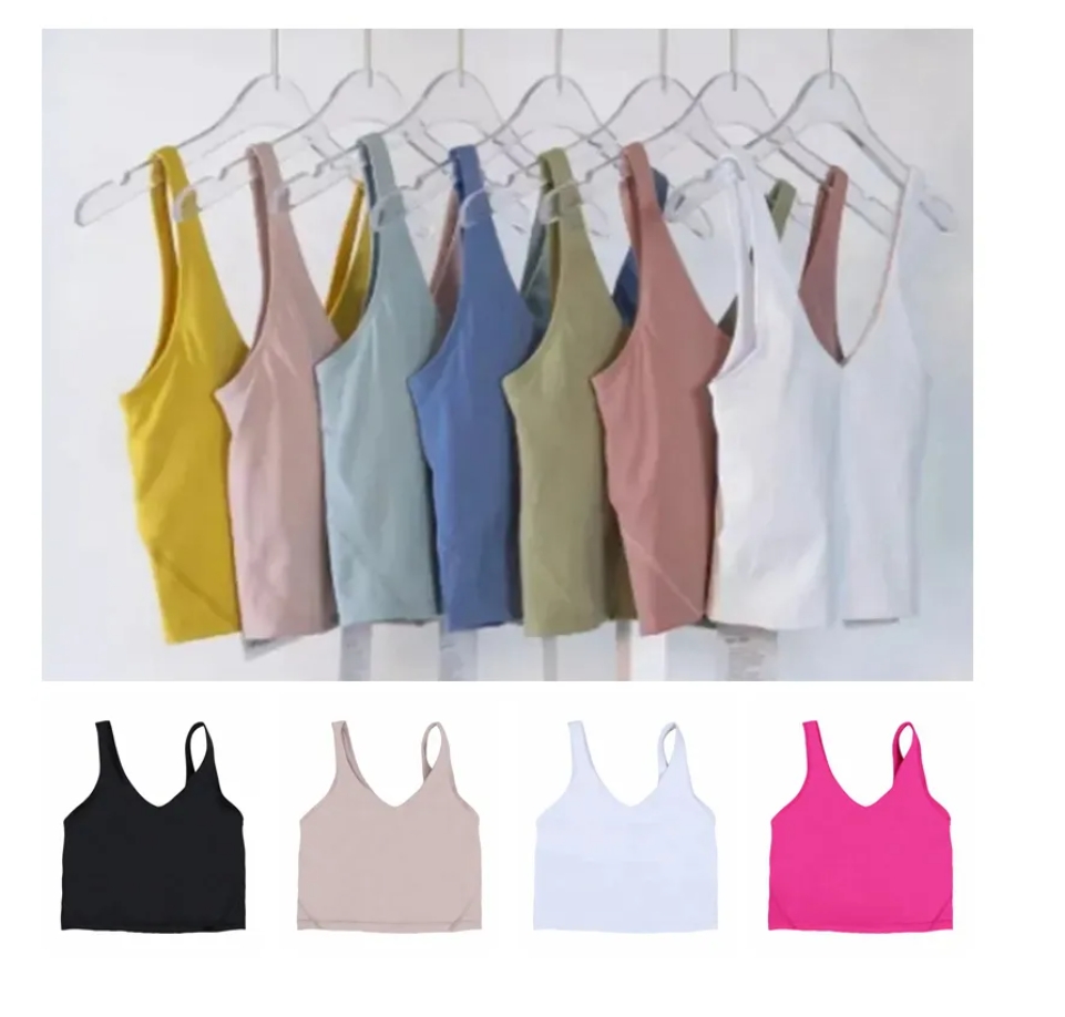 Women's Yoga Bra align tank lingerie Summer U-shaped No Steel Ring Built-in Chest Pad Sports Bra for Women Gym Sleeveless Fitness Yoga Fashion Tank Top Bras