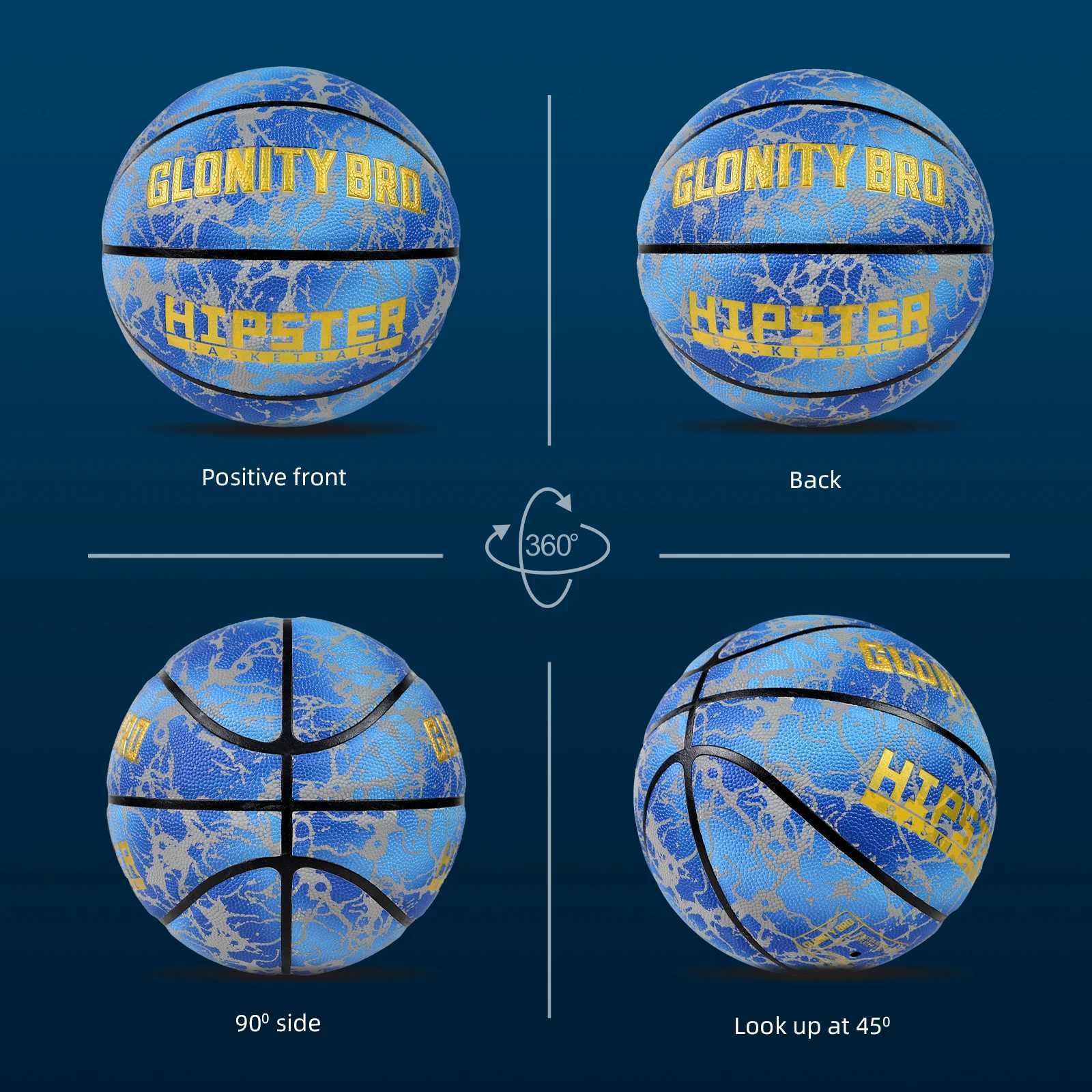 Glowing Basketball Leather Luminous Wear-Resistant Ball Size 5/6/7-275/285/295 For YouthInOutdoor Basketball Night GameW251115