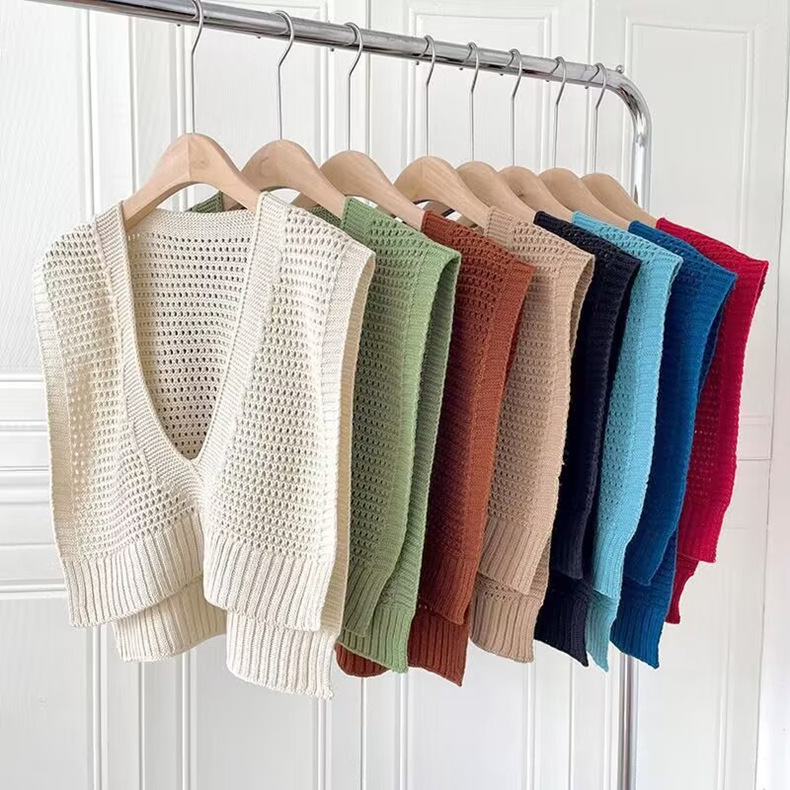 K411 Summer all-match cardigan knitted V-neck shawl 2024 new style women's outerwear air-conditioned room short jacket vest waistcoat