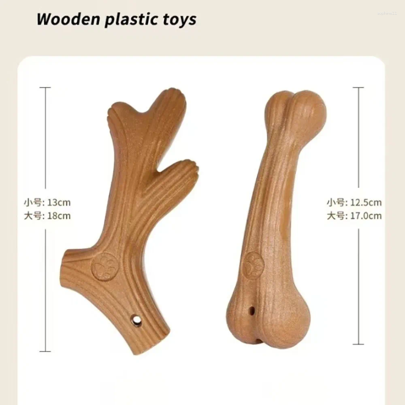 Update Bite Resistant Pet Dog Chew Toys Molar Teeth Clean Stick Interesting Pine Wood Cute Bone Shape Durable For Accessories