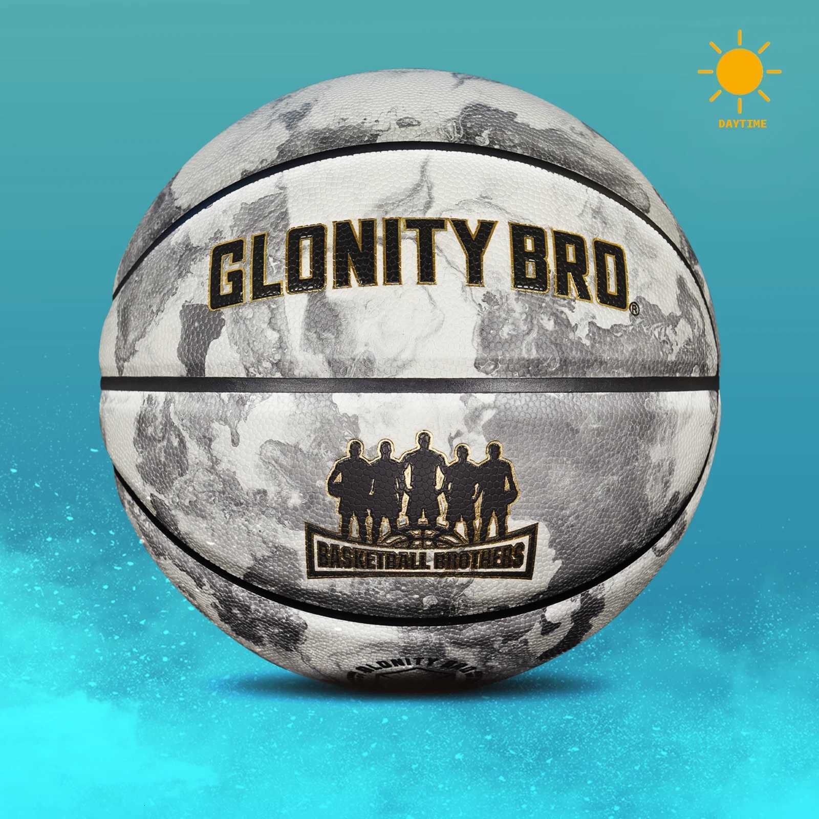 Glowing Green BasketBall For Men WomenOfficial Size 5/6/7 Soft Composite Leather InOutdoor Street Luminous Ball Night Use GameW251115