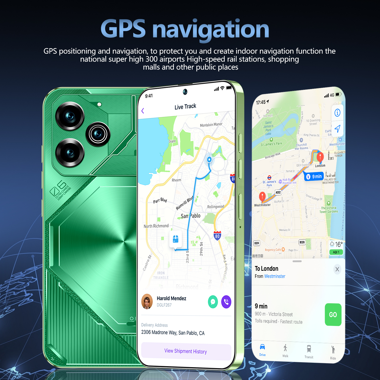 Global Version Cellphones POVA6 Pro Mobile Phones 4G 5G 7.3HD Original Smartphone Cell Phone Dual SIM Card 7800mAh Android 14