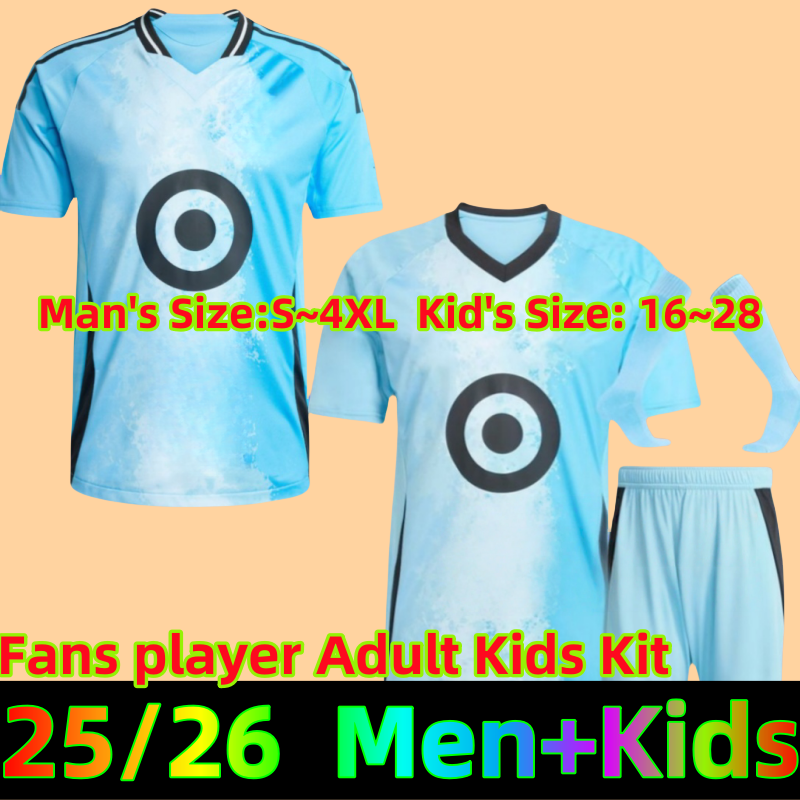 2025 2026 Minnesota ROSALES ERSON Soccer Jerseys YEBOAHS Home Away Blue Football Shirt Adult Short 25 26 Sleeve Uniforms Kids WAND E.PONCE