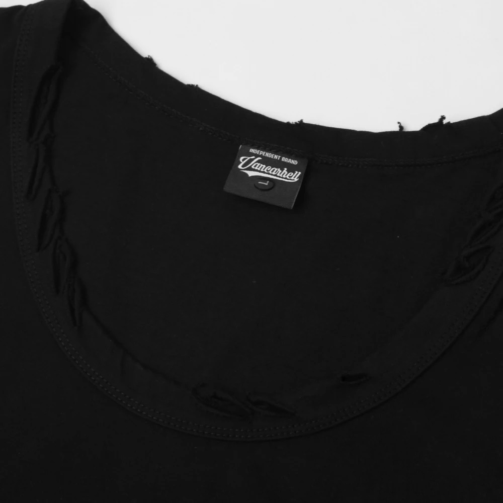 Ripped Vintage Wash Tank Top Men Women T-shirt Oversized Hip Hop Punk T Shirt Y2k Sleeveless Mens Clothing Gothic Clothes Tops 250415