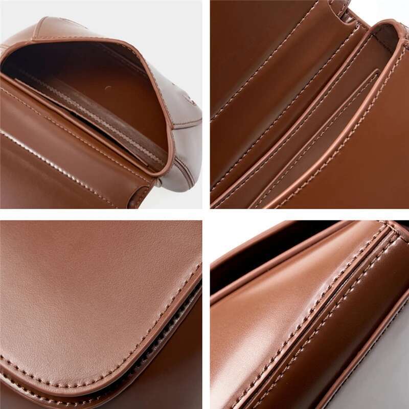 Classic Genuine Leather Saddle Small Shoulder Bags For Women Designer Crossbody Purses Cow Ladies Handbags