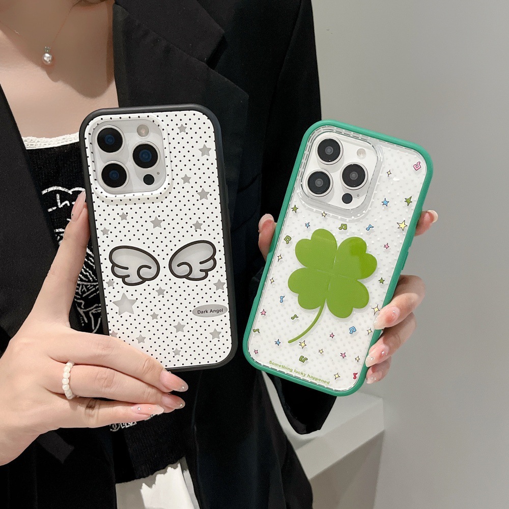 Star Wings Phone Case Compatible with iPhone 17/16 Pro Cartoon Personalized Transparent iPhone 15/14 Full Coverage