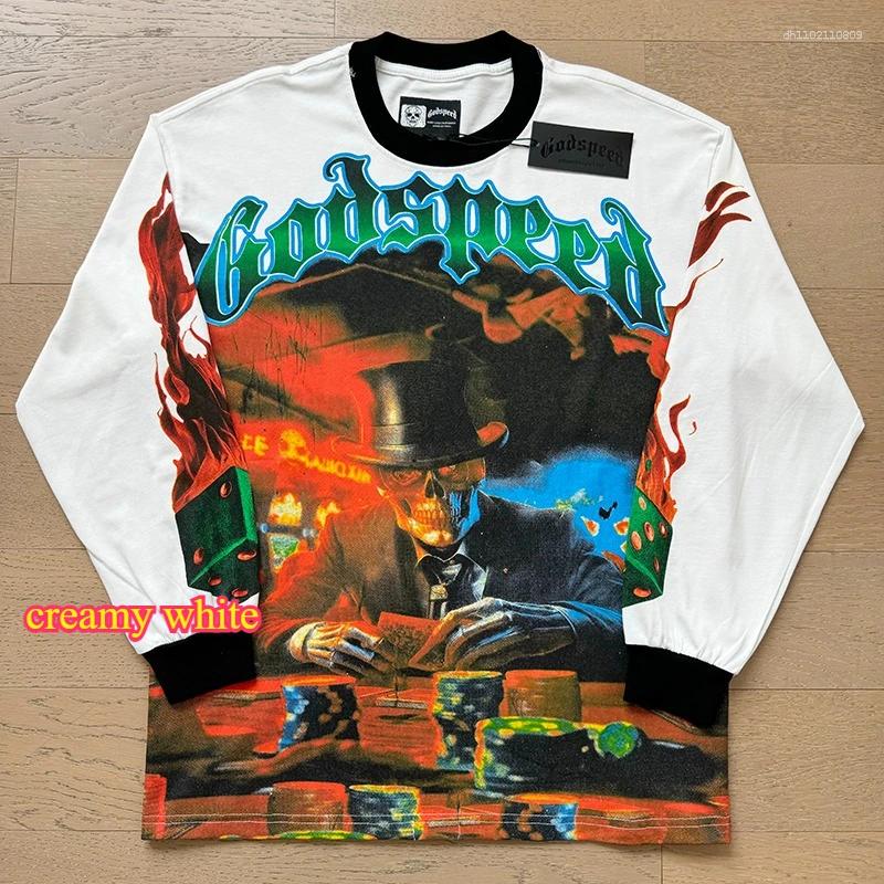 Men's Hoodies Long Sleeve Multi Versions God Speed T-shirt Men Women Black Blue Apricot T Shirt Classic Streetwear Godspeed Clothes Tops