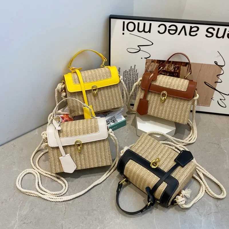 Beach Straw Crossbody Bag For Women 2024 New Designer Boho Summer Bag Pu Leather Handbag And Purse Travel Cross Body Phone BagC250415