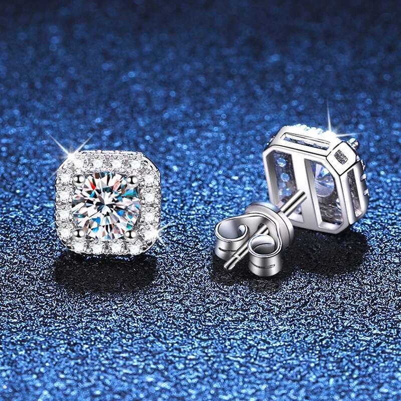 DJMAX 0.5/1ct Dia for Women Top Quality Original Sterg Sier Lady's Moissanite Earrings New 2023