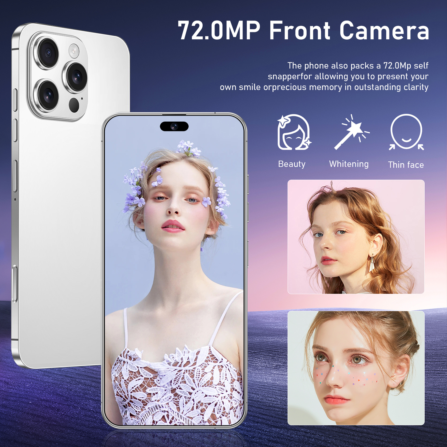 Smart phone I16 Pro Max Mobile Phones 7.3-inch HD 16GB+1T 8000mAh Celulares Global Cell Phones 10 Core 5G WiFi Dual SIM Aandroid14