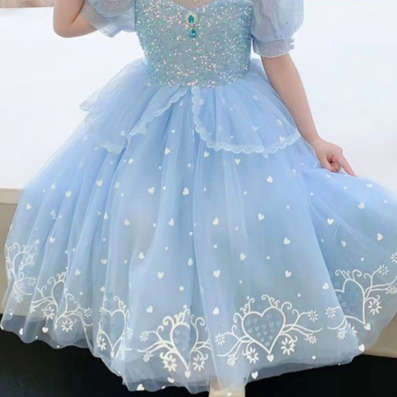 DISNEY Baby clothes girls designer clothes performance for Children's Day Comfortable and soft Elsa princess dress for little girls