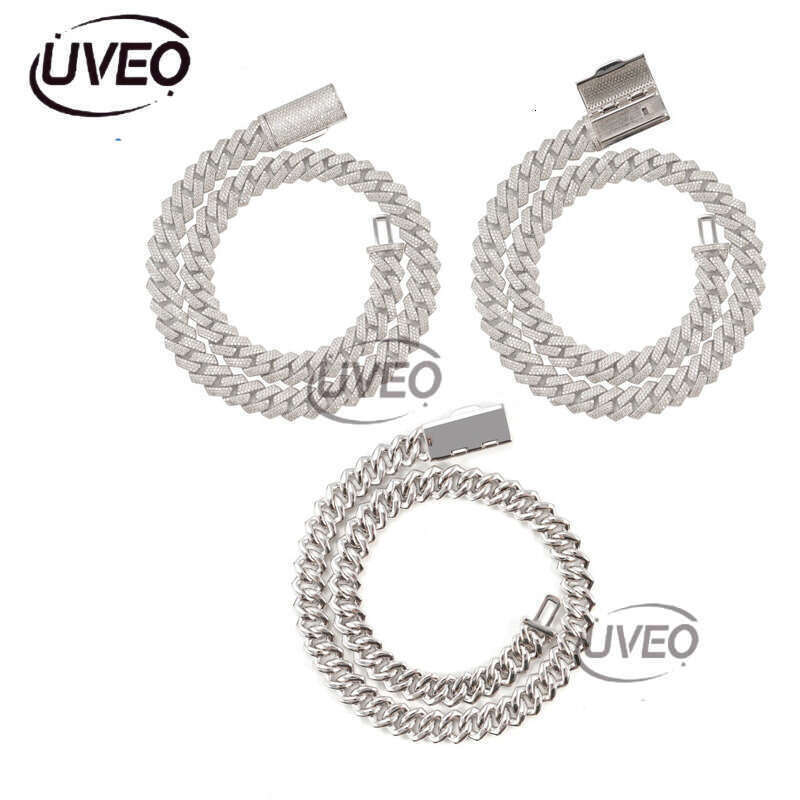 925 Sterling Silver Jewelry Gold Iced Out VVS Moissanite Cuban Ring Hiphop Pass Dias Tester Cuban Link Chains Pendant Fashion Women Gift Moissanite Ch