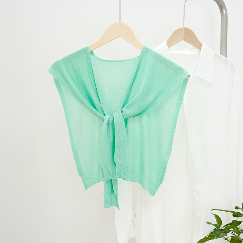 K403 Korean version factory direct sales pure color ice silk waistcoat thin style female net celebrity matching air-conditioned room office shawl