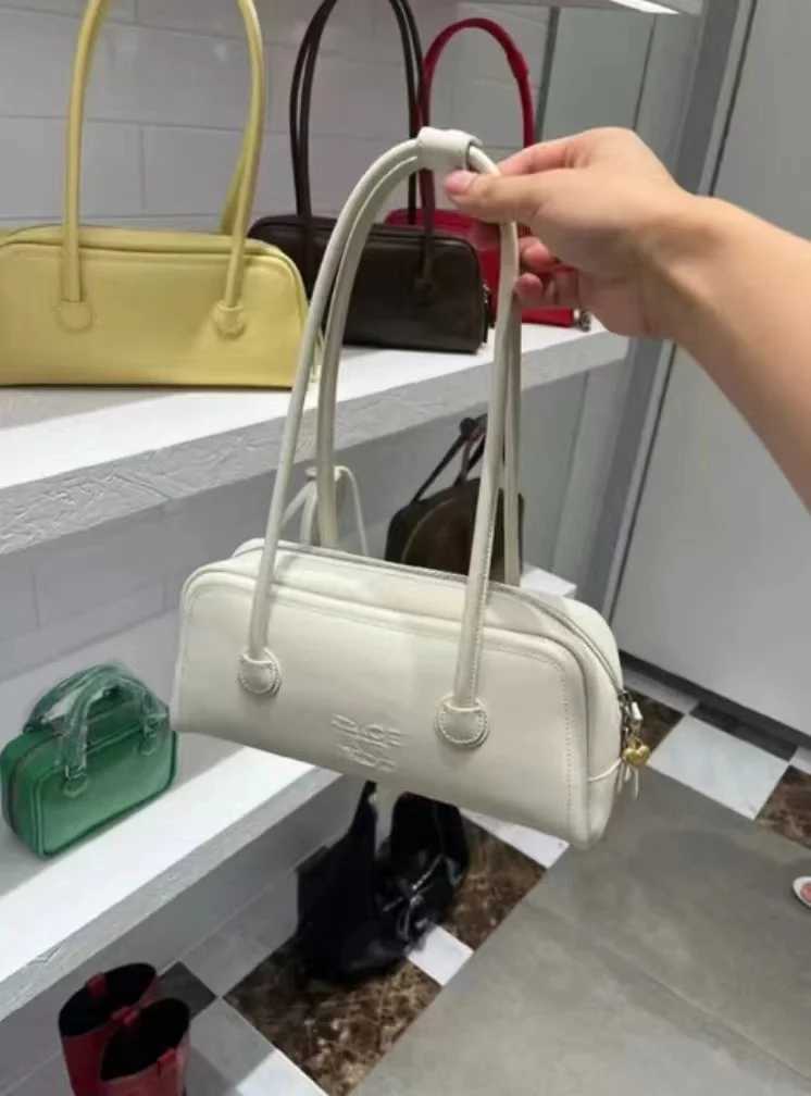Original Korean Marge niche designer Suede Boston bag Pillow bag Crossbody Sherwood handbag Y250417