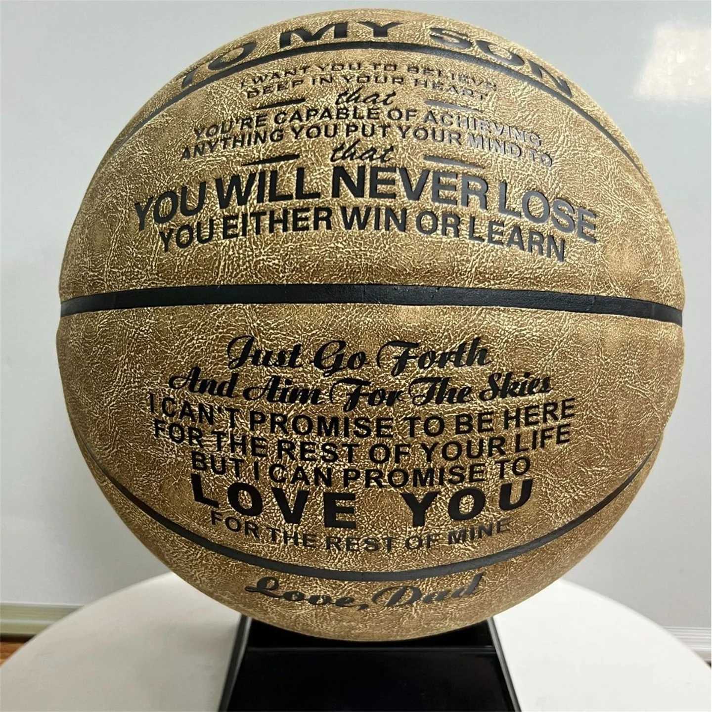 No 5 / 6 / 7 Wear-Resistant Cowhide Basketball For Adults Students School Sports Competition Specific BasketballW251115