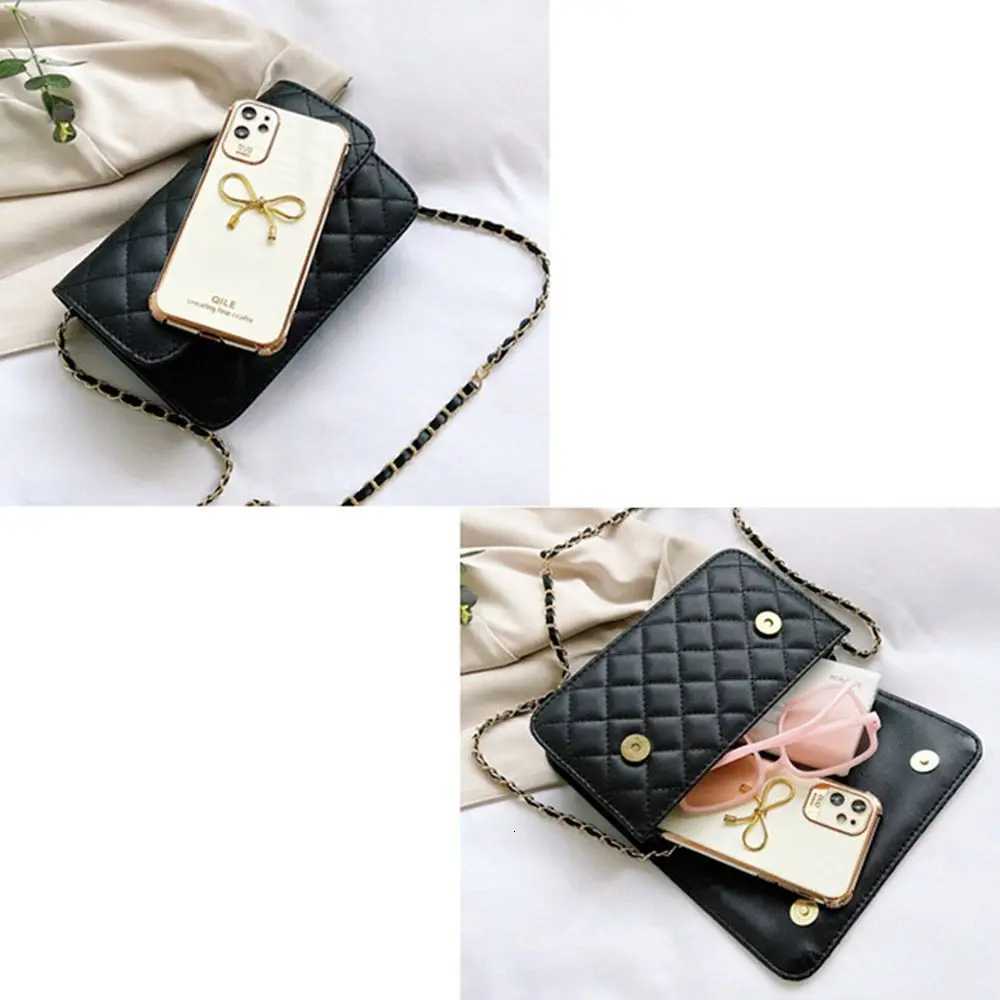 Classic Style Diamond Pattern Chain Bag Women PU Leather Trendy All-Match Crossbody Handbag Mini Korean Style Small Shoulder BagW251115