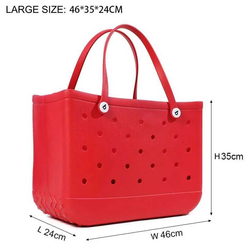 XL Extra Handbag Womens Beach Bag EVA Rubber Waterproof Beach Pool Storage Basket Shopping Picnic Handbag Travel Bag Z250416