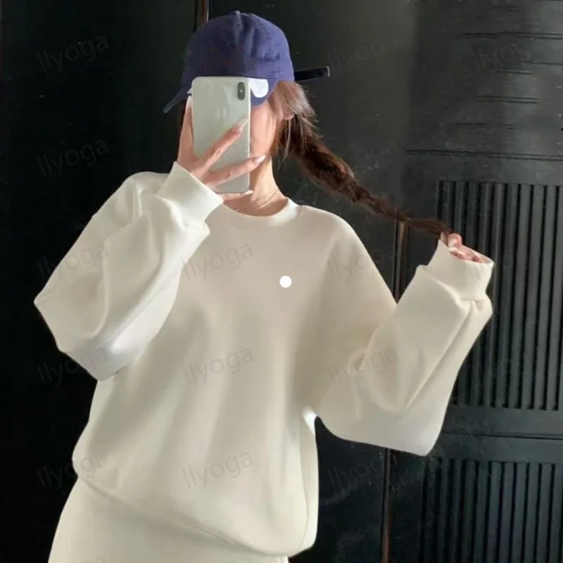 Yoga Sweatshirt Sweatpants Outfit Perfectly Oversized Sweater Sets Silver 3D logo Women Men Loose Sweatwear Unisex Casual Top Outwear Hoodie Jacket