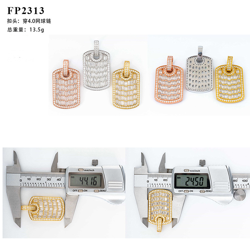 Tennis chain, trendy pendant, moissanite Cuban chain necklace, hip-hop jewelry for men, Gift