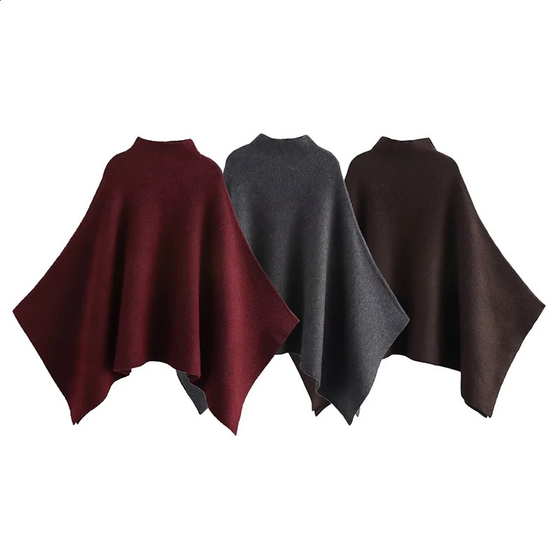 Willshela Womens Fashion Solid Asymmetric Knitted Collar Top Retro O-neck Long sleeved Womens Fashion Womens Top 250410