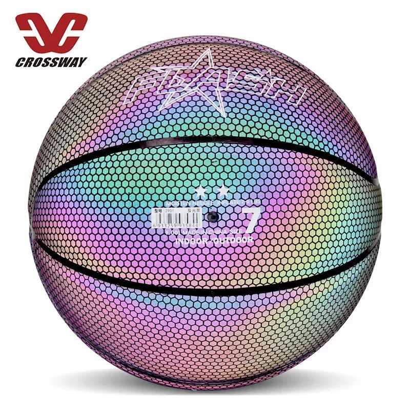 PU Reflective Glow Ball Indoor and Outdoor Basketball Training Equipment Size Seven Basketball Sports Ball Competitive MatchesW251115