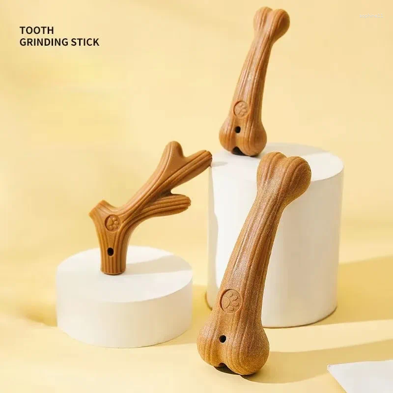 Update Bite Resistant Pet Dog Chew Toys Molar Teeth Clean Stick Interesting Pine Wood Cute Bone Shape Durable For Accessories