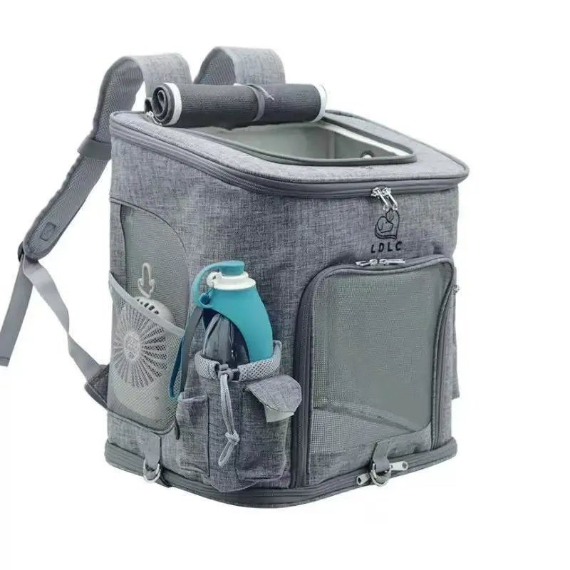 Cat shoulder strap, dog backpack expandable, well ventilated, wool pad, perfect for hiking, camping, fixed pets, 22 pounds (about 10 kilograms) Free s