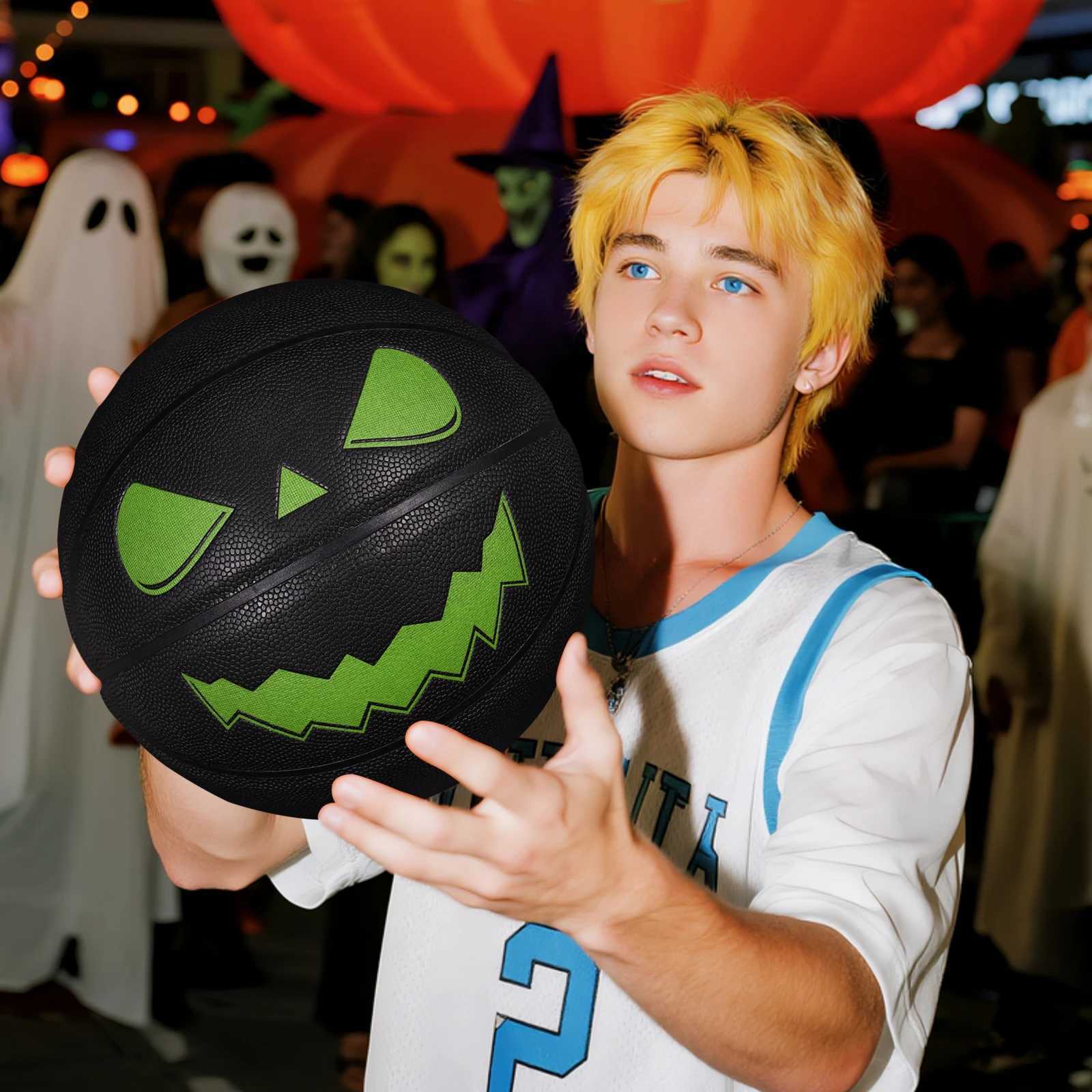 Halloween Jack-O-Lantern Basketball Standard Size 7 OutdoorIndoor Mens And Womens Pumpkin Luminous Balls Glowing Night UseW251115