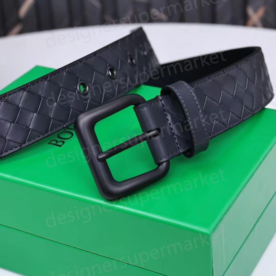 Luxury Designer Belt for Women Genuine Plaid Intrecciato Leather Cowhide Men Mens Designers Belts Womens Waistband Cintura With box