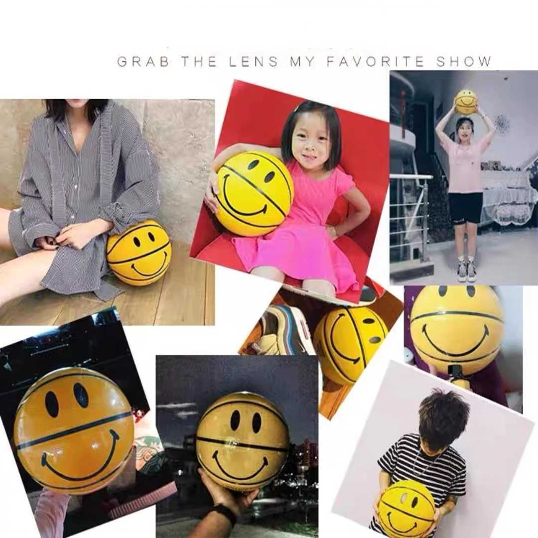 Youth Children 4-7 Professional Sports Basketball Smile Patterns Indoor Outdoor Training Competition Basketballs Birthday GiftW251115