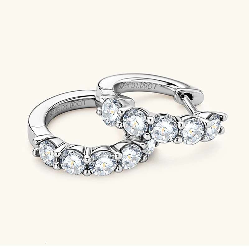 DJMAX 1ct Moissanite Stud Earrings for Women Top Quality Original Sterg Sier Lady's Dia Earring Hoop New 2023