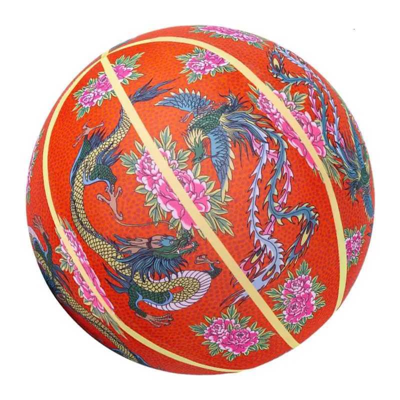 Silent Basketball Dribbling Indoor Bounce Ball Indoor Basketball Fabric Soundless Basketball Dragon Phoenix Peony Silent BallW251115