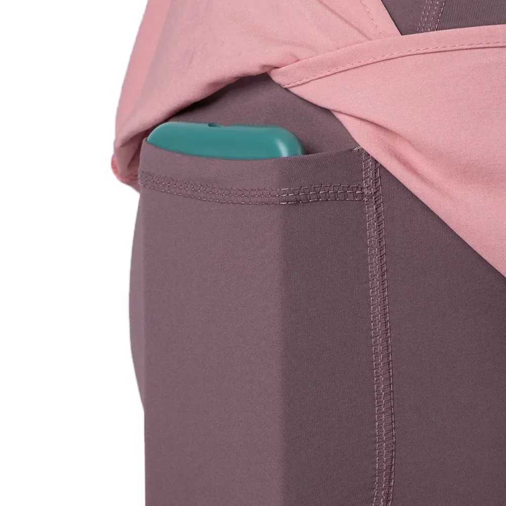Womens running shorts 2-in-1 with pocket wide waistband cover laminated lining lounge sports yoga legs gym fitness shorts Z250416