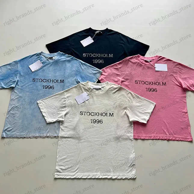 Best Version Stockholm 1996 Printed Gradient Printed Womens T-shirt Loose Mens Cleaning T-shirt T250416