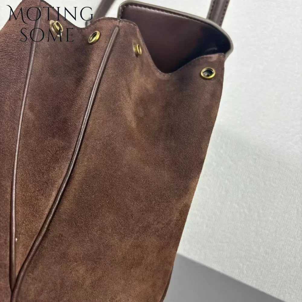 Motingsome New Women Suede Leather Bag Shoulder Handbag and Purses Designer Bags Chic Fashion Lady Trend Satchel 2024 New Z250617